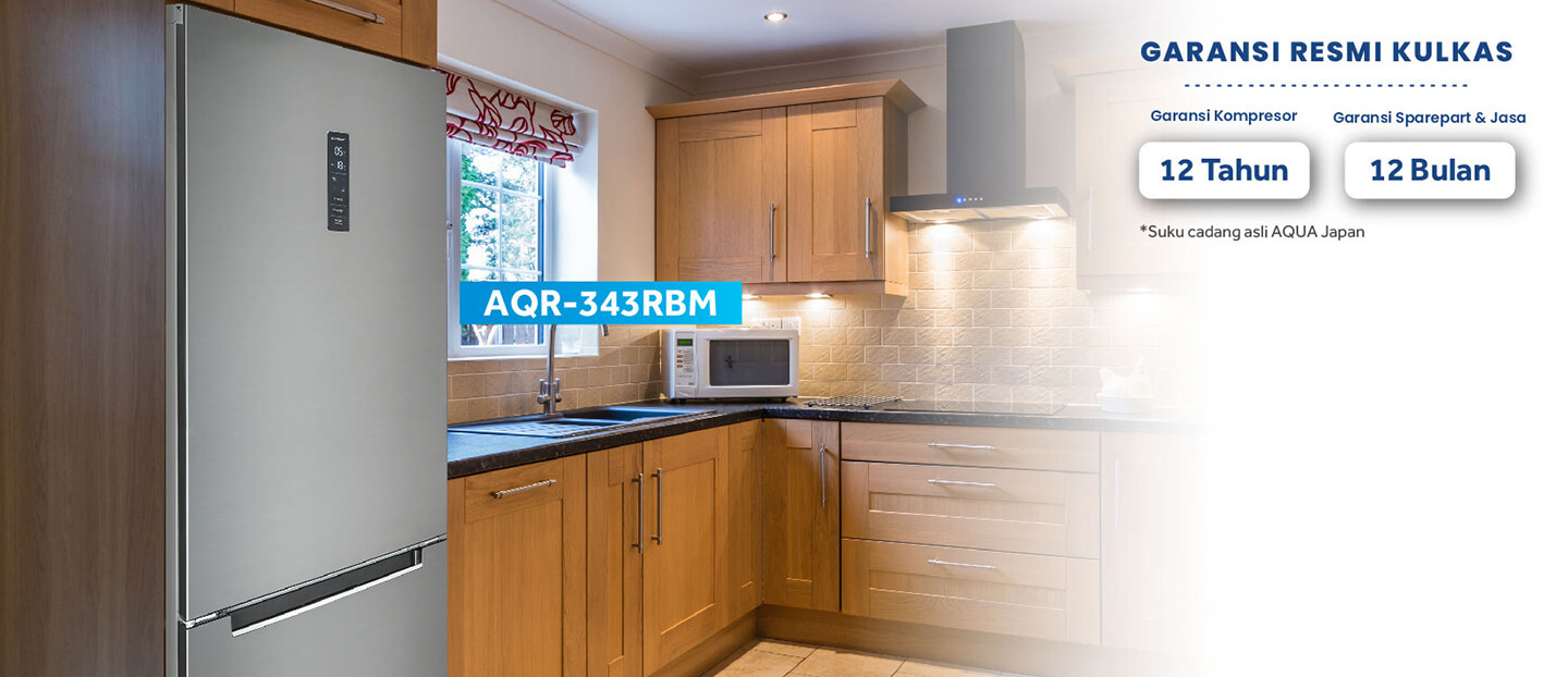Kulkas AQR-343RBM Garansi Kompressor 12 Tahun dan Garansi Sparepart & Jasa 12 Bulan