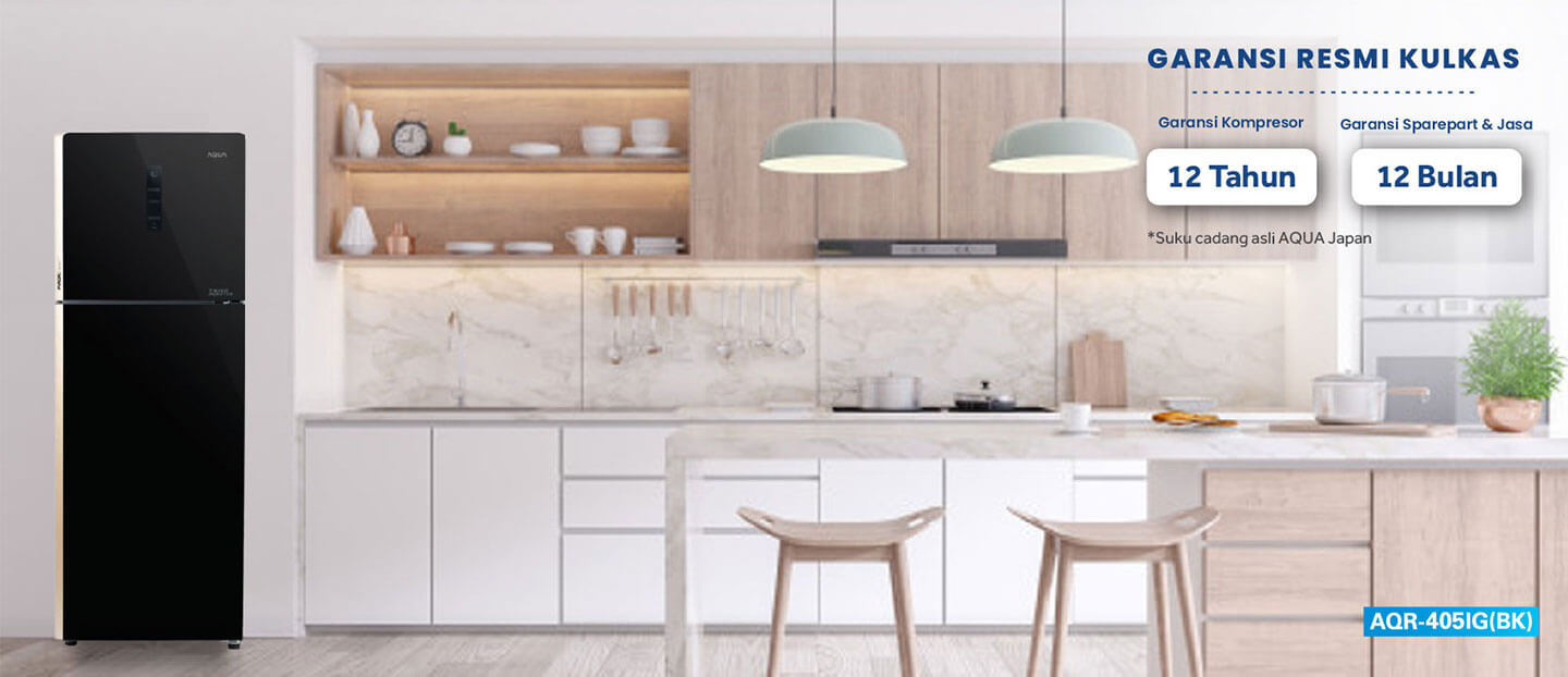 Kulkas AQR-405IG(BK) Garansi Kompressor 12 Tahun dan Garansi Sparepart & Jasa 12 Bulan