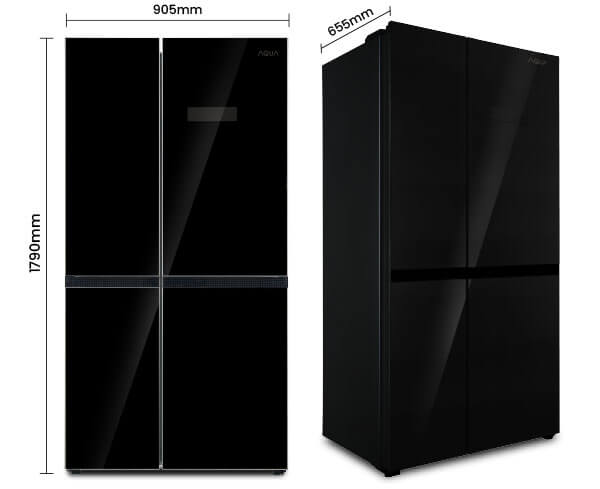 Kulkas AQUA Elektronik AQR-575IG Dimensi WxDxH 905x655x1790