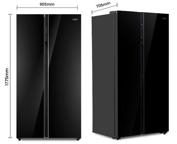 Kulkas AQUA Elektronik AQR-675IG Dimensi WxDxH 905x705x1775