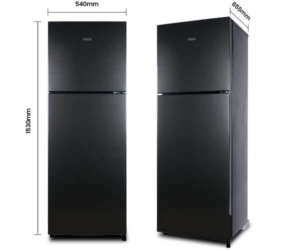 Kulkas AQUA Elektronik AQR-D270(WDS) Dimensi WxDxH 540x655x1530