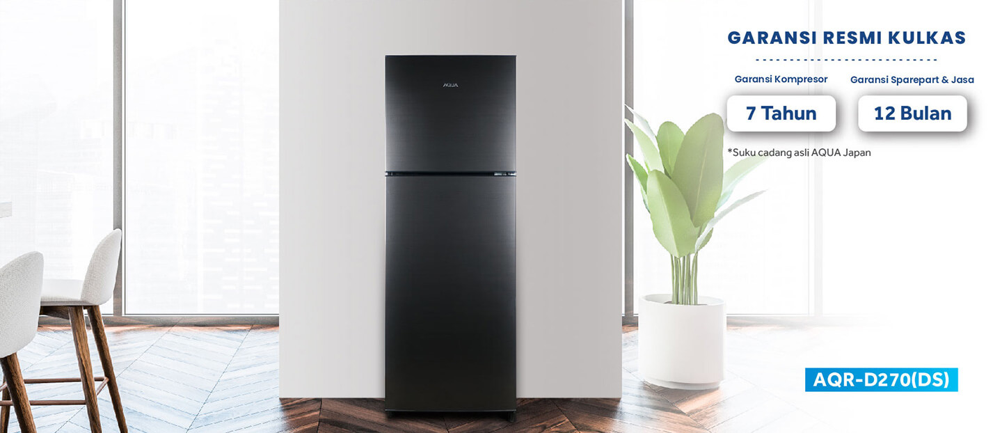 Kulkas AQR-D270 Garansi Kompressor 12 Tahun dan Garansi Sparepart & Jasa 12 Bulan