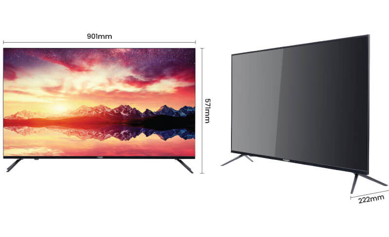 TV AQUA Elektronik LE40AQT6600FG Dimensi WxDxH 885x200x558 mm