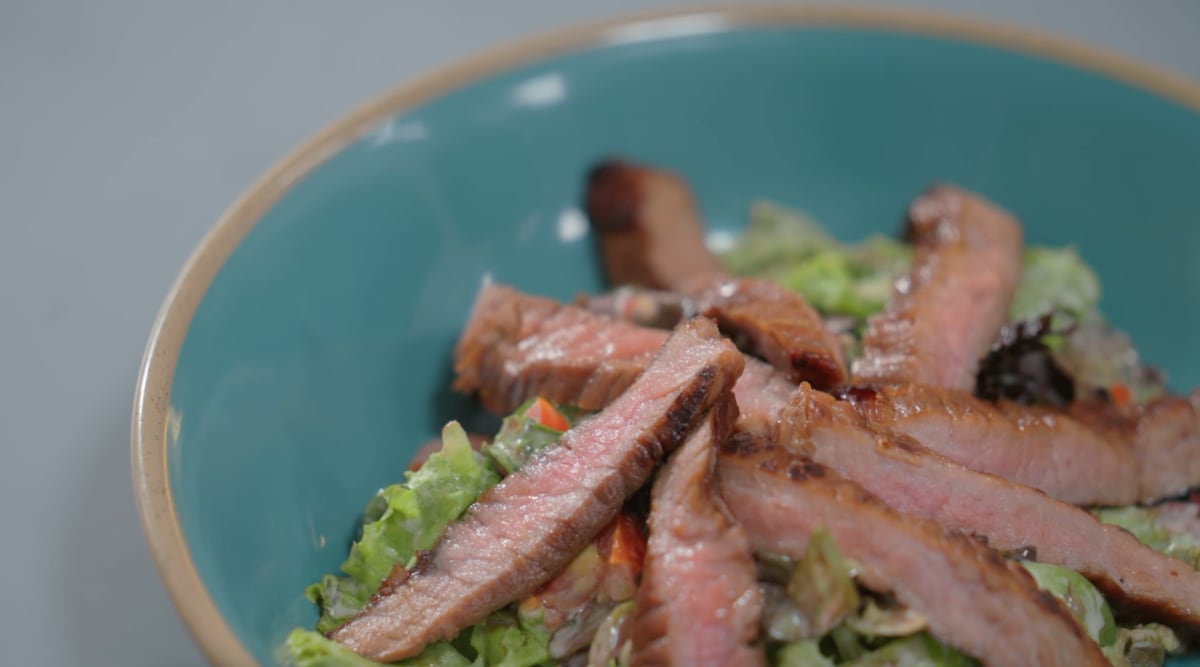 Steak with Creamy Salad