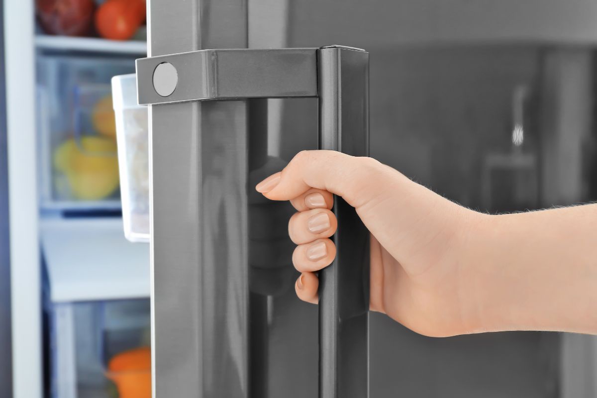 membuka pintu kulkas